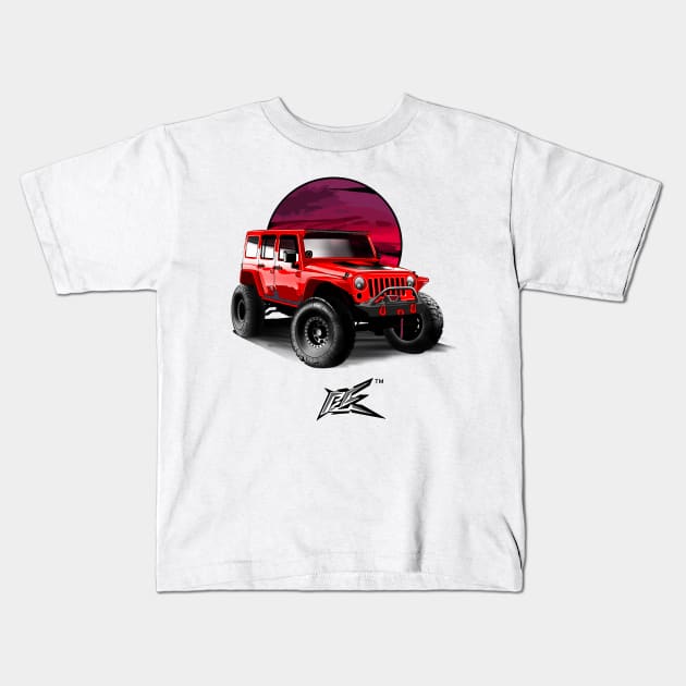 jeep wrangler rubicon red Kids T-Shirt by naquash